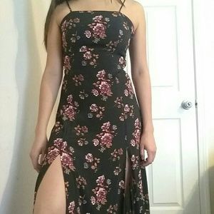 Double slit midi dress